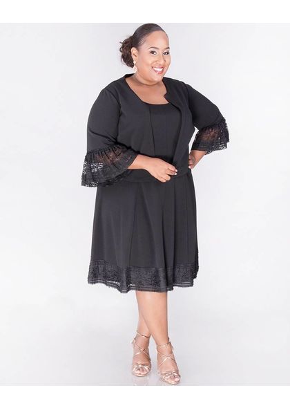 Signature RIELLA-Plus Size 3/4 Sleeve Jacket and Dress