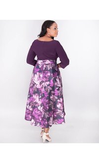 SIENNA- Plus Size Two Tone High Low Dress