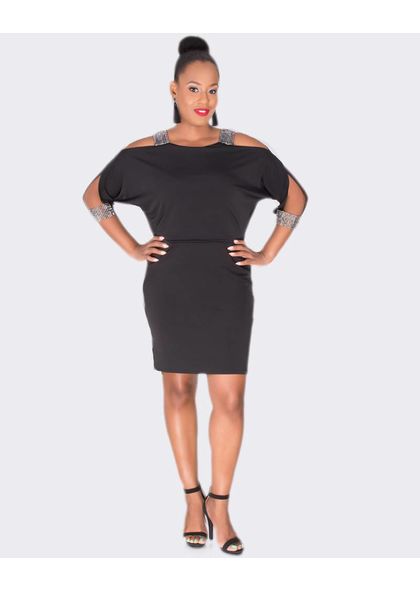 Sandra Darren IVARO - Cold Shoulder Long Sleeve Dress
