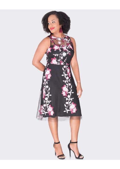 Sandra Darren MILAN - Embroidered Illusion dress