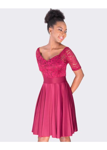 INEKE - Lace top fit and flare dress
