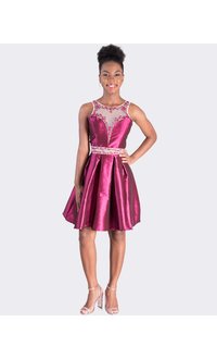 HADIYA - Petite Illusion Cocktail Dress