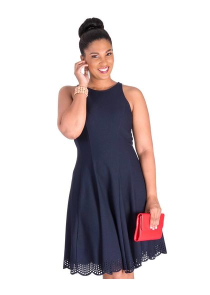 REMI- Sleeveless Dress with Laser Cut Details