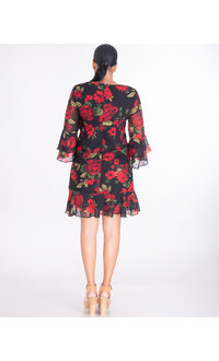 Jessica Howard FADELA- Rose Print Chiffon Dress