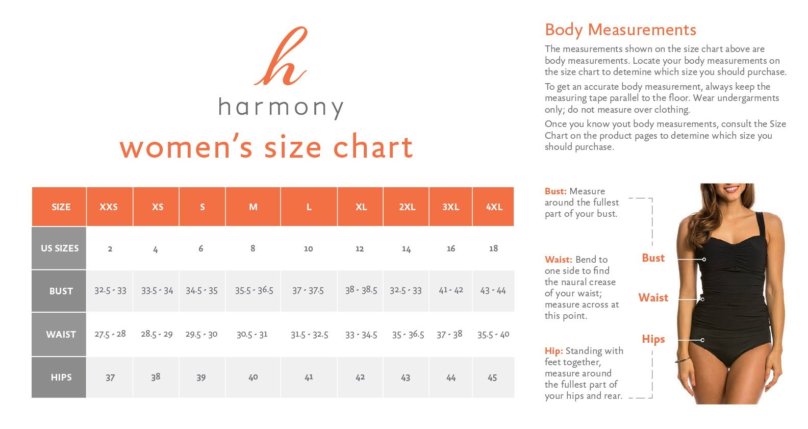 Size Chart - Harmonygirl.com