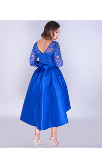 TACITA- 3/4 Sleeve Lace Top Hi-Lo Gown