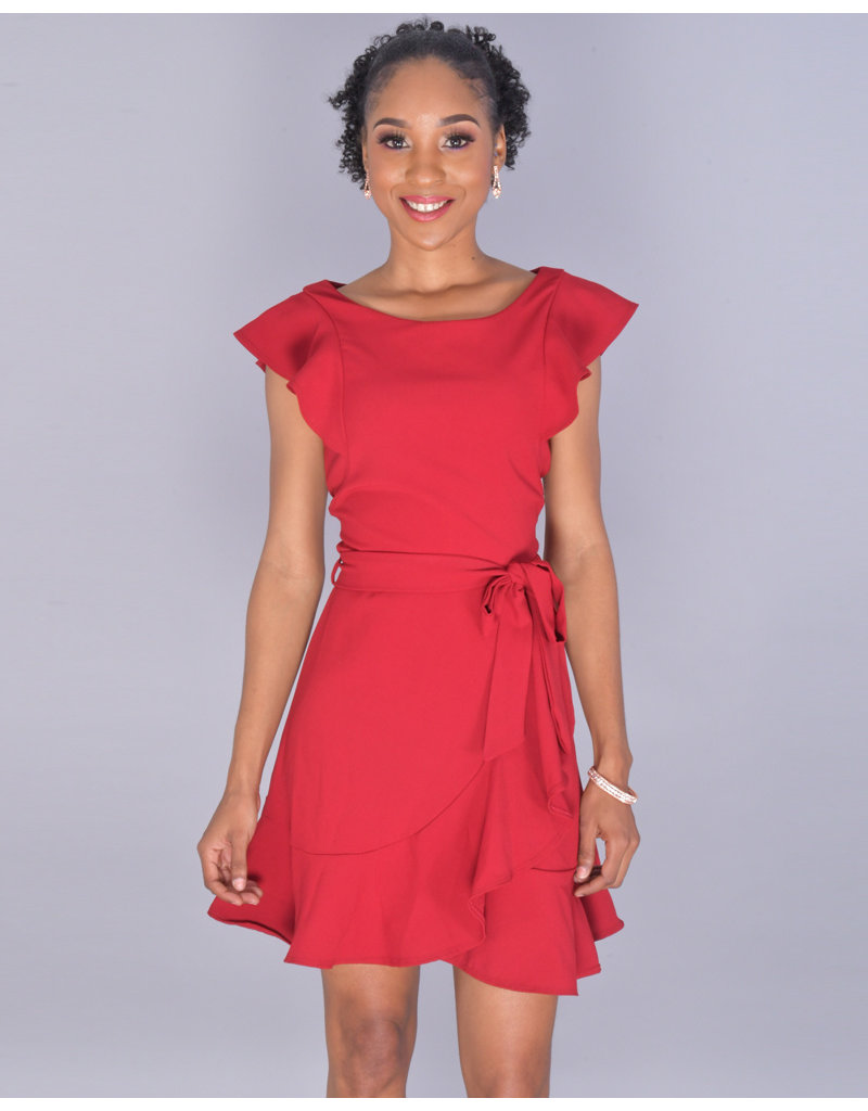 petite ruffle dress