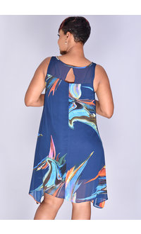 Signature FELWA- Printed Chiffon Overlay Dress