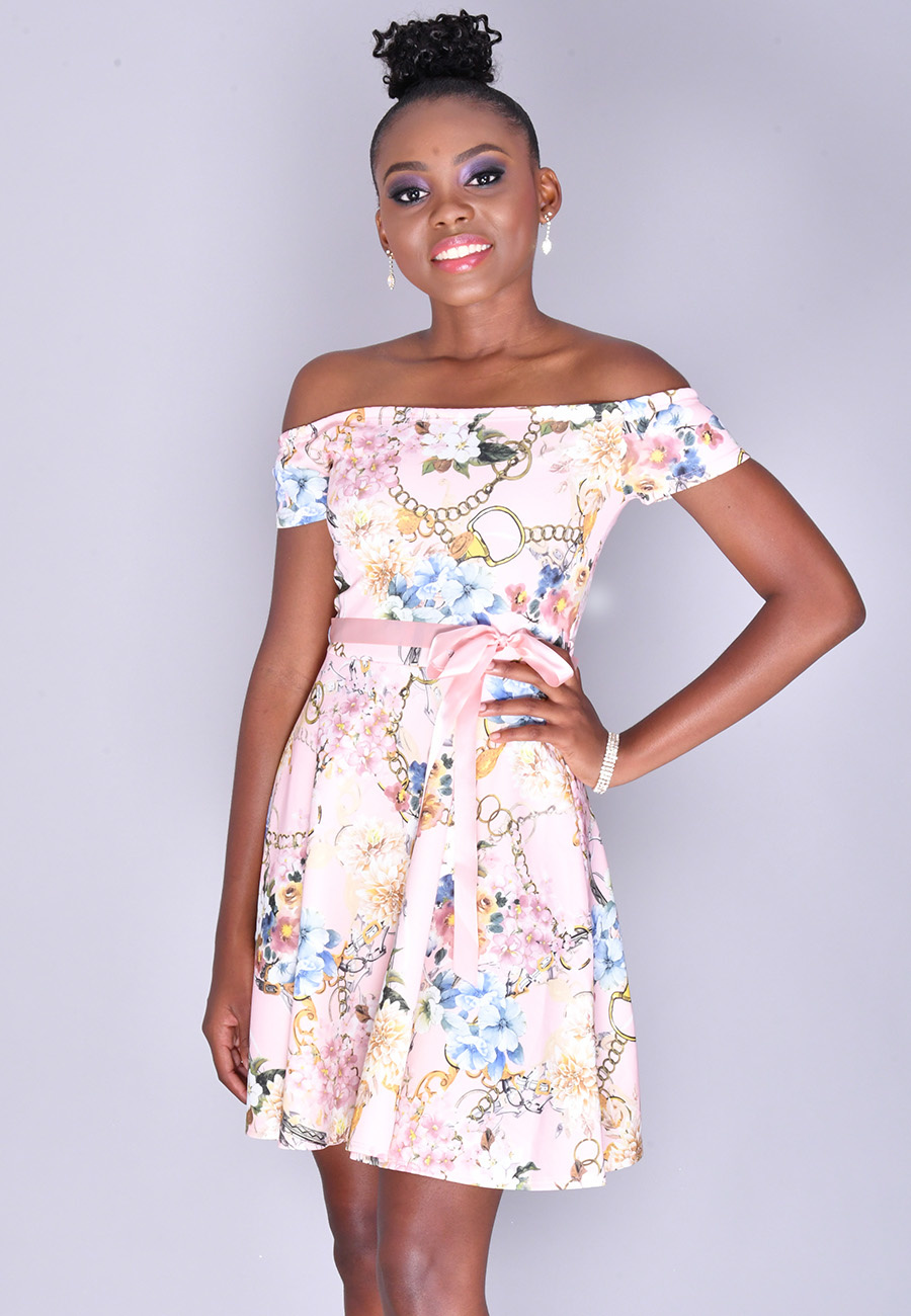 off the shoulder fit and flare