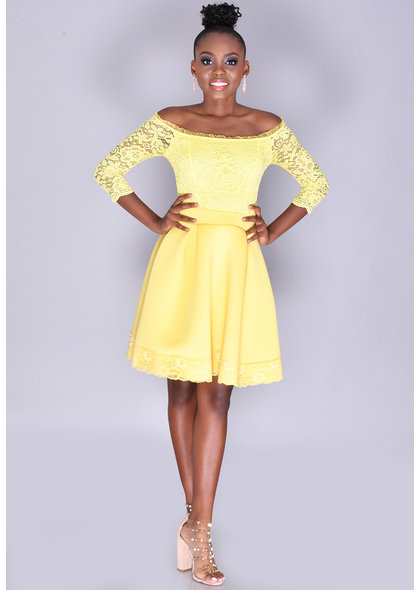 Carolina ULIMA - Petite Lace Fit and Flare Dress