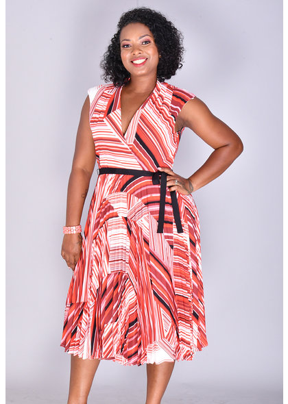 Maison Tara RASHA- Printed Steam Pleated Dress