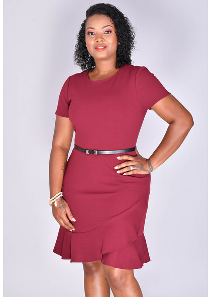 RESHAM- Fit and Flare Belted Dress