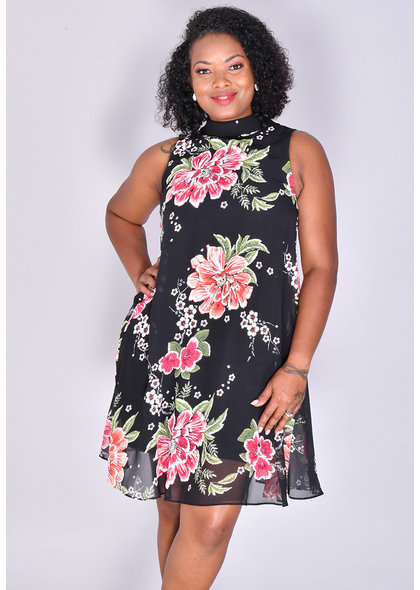 Signature FENISE- Printed Mock Neck Dress