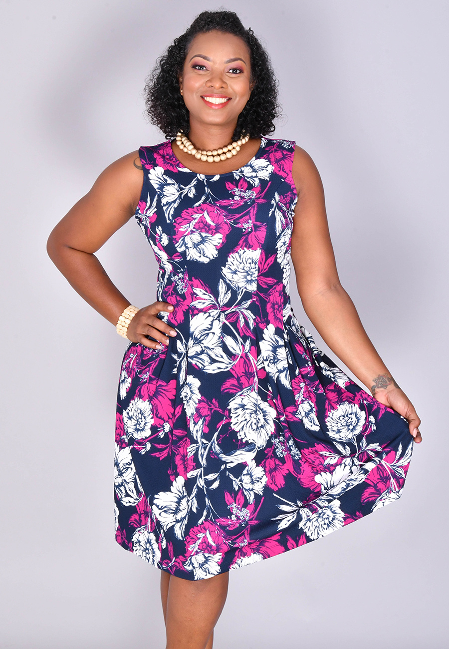 floral fit & flare dress