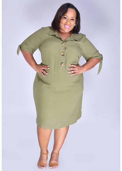 KYLEE- Plus Size Full Sleeve Shirt Dress