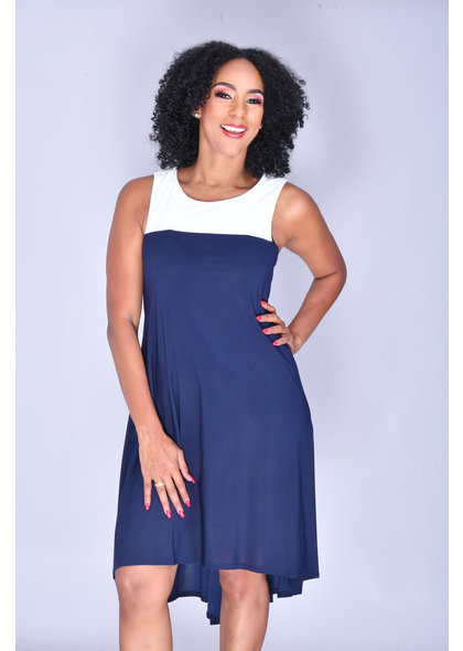 IOLE- Contrast Hi-Lo Dress