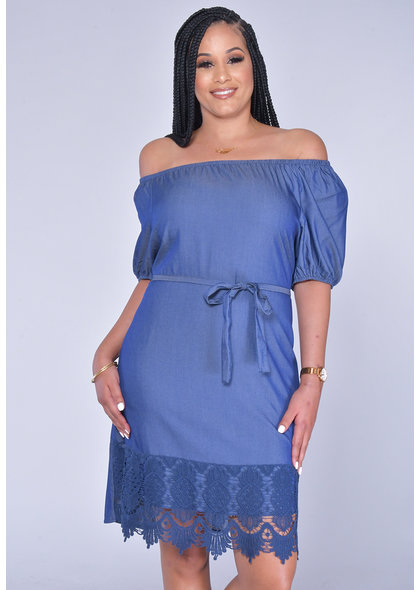 MLLE Gabrielle KAHLO- Ddress with Puff Sleeve and Crochet Detail