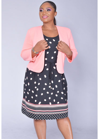 Studio 1 BELIE- Polka Dot Dress with Solid Jacket