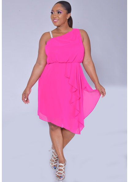 Scarlett FANIA- Chiffon Dress with Bejeweled Strap