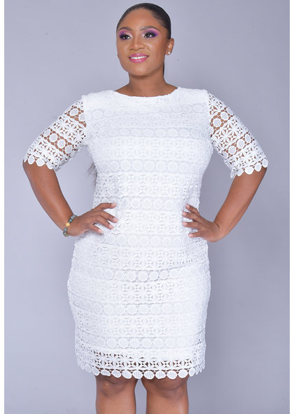 Sandra Darren CALI- Floral Cut Out Short Sleeve Dress
