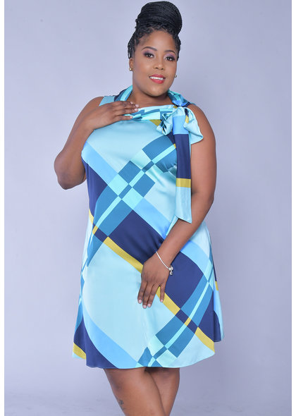 SYAN- Cowl Neck Dress with Tie