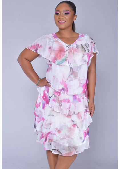 FELICIDAD- Floral Print Shutter Dress
