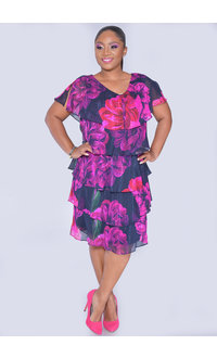 FELICIDAD- Floral Print Shutter Dress