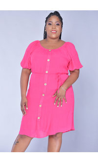 MLLE Gabrielle GANYA- Plus Size Puff Sleeve Shirt Dress