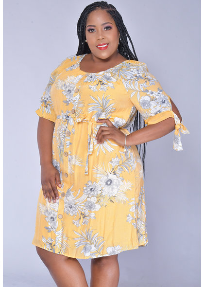 MLLE Gabrielle GALLA- Plus Size Floral Print Dress