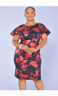 JM Studio UDANA-Printed Short Sleeve Dress