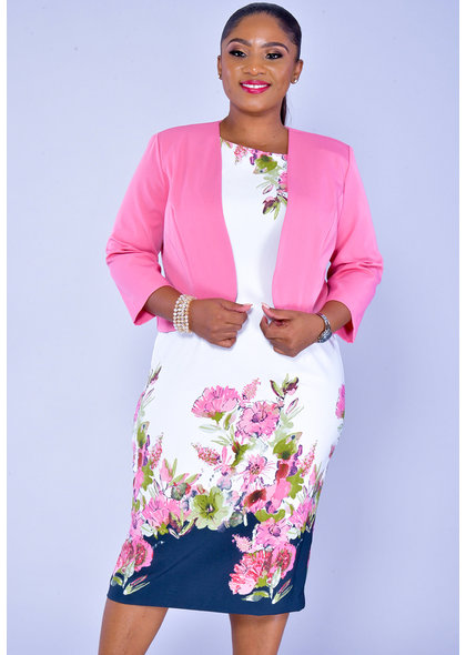 PATRICA- Floral Print Dress with Jacket