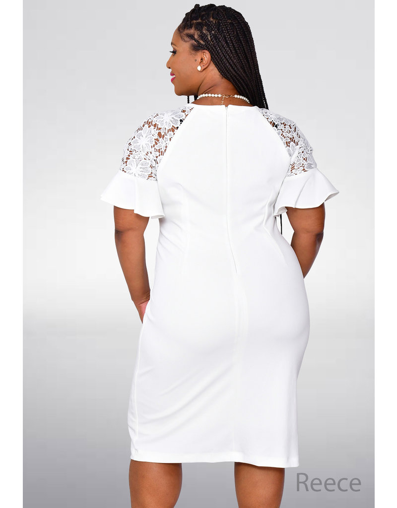 REECE- Round Neck Lace Bell Sleeve 