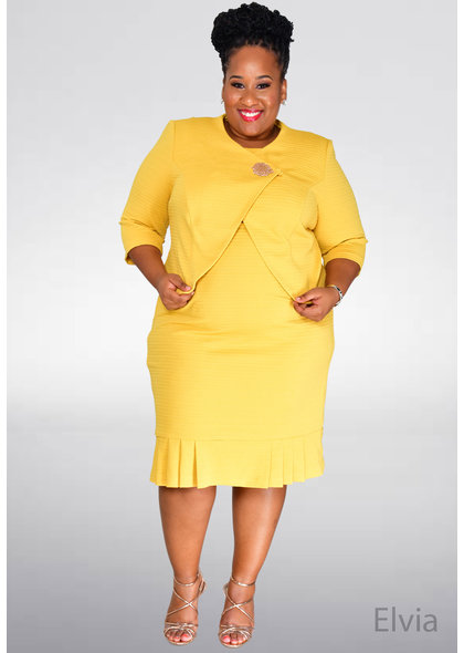 ELVIA- Dress and Jacket Ribbed texture combo