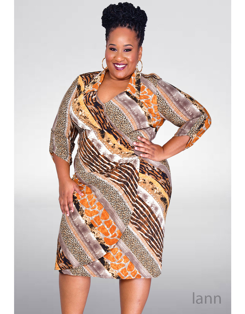 plus size quarter sleeve dresses