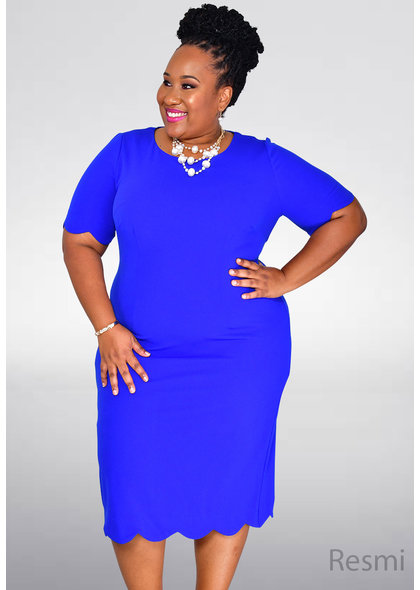 GLAMOUR RESMI- Plus Size Petal Cut Dress