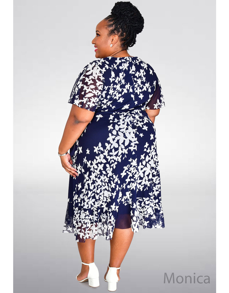 Jessica Howard MONICA- Plus Size Floral Dress with Sash