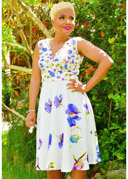 UMALI- Printed Fit & Flare Dress