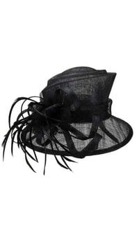 Small Brim Feather Loop Sinamay Hat