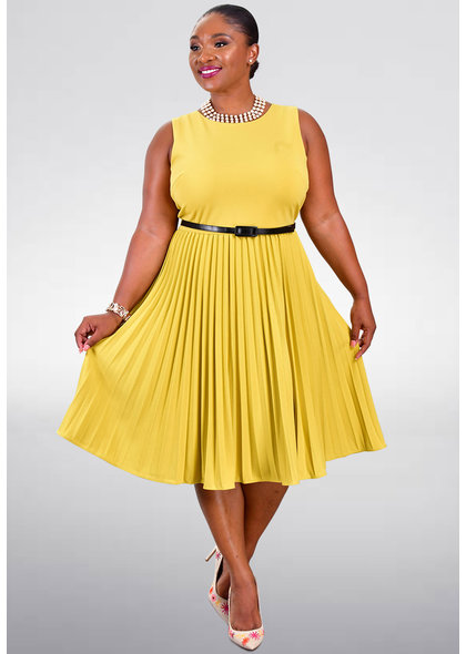 Shelby & Palmer RIPINA- Fit and Flare Dress with Pleats