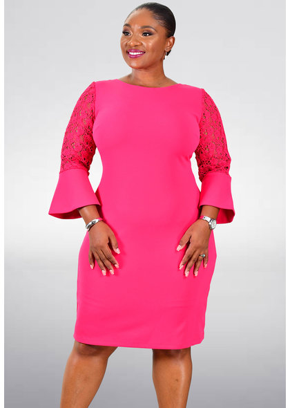 Shelby & Palmer REMY- Lace 3/4 Bell Sleeved Dress