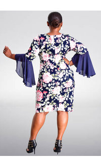 Shelby & Palmer ROSSIE- Floral Print Dress with Full Sleeves
