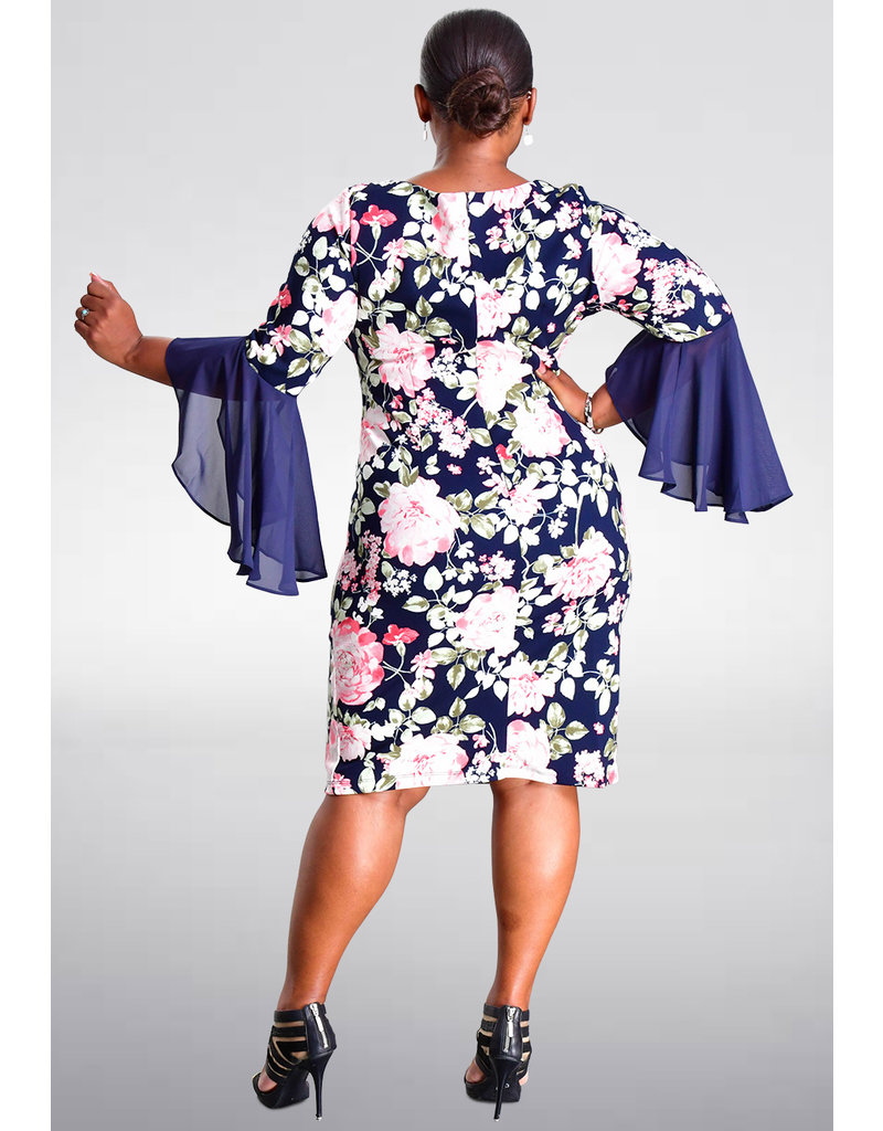 Shelby & Palmer ROSSIE- Floral Print Dress with Full Sleeves