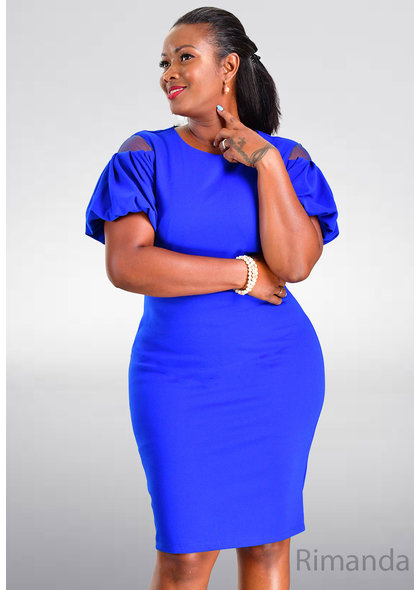 RIMANDA- Trumpet Sleeve Dress