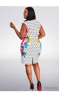 REAMA- Print Mix Sheath Dress