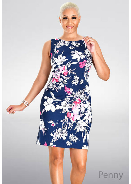 PENNY- Floral Print Sheath Dress