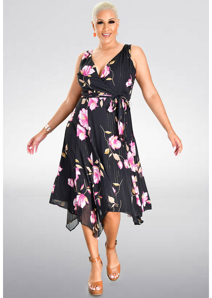 FAUN-Printed Handkerchief Bottom Dress