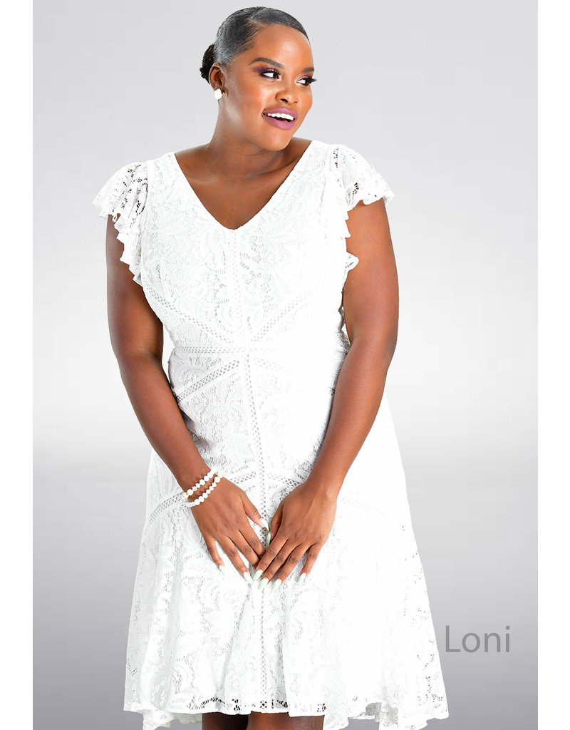 LONI- Lace Dress with Soft Ruffles