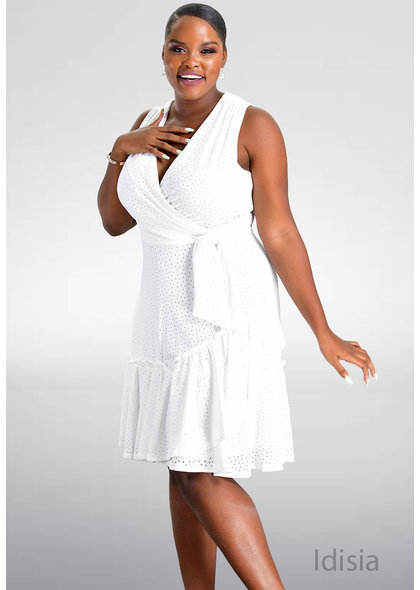 Signature IDISIA- Faux Wrap Sleeveless Dress