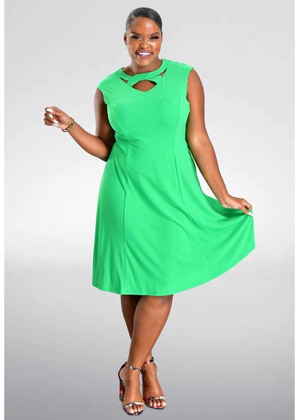 ISAN- Keyhole Fit and Flare Dress
