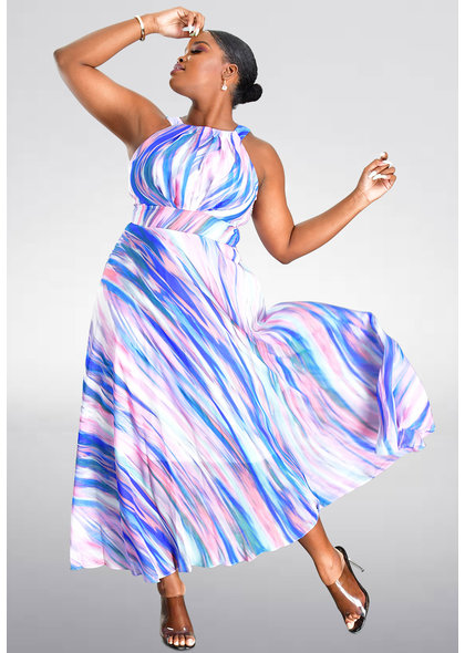 Sandra Darren FARRY- Printed Halter Dress